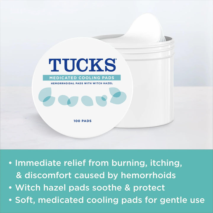 TUCKS Medicated Cooling Pads, 100 Count