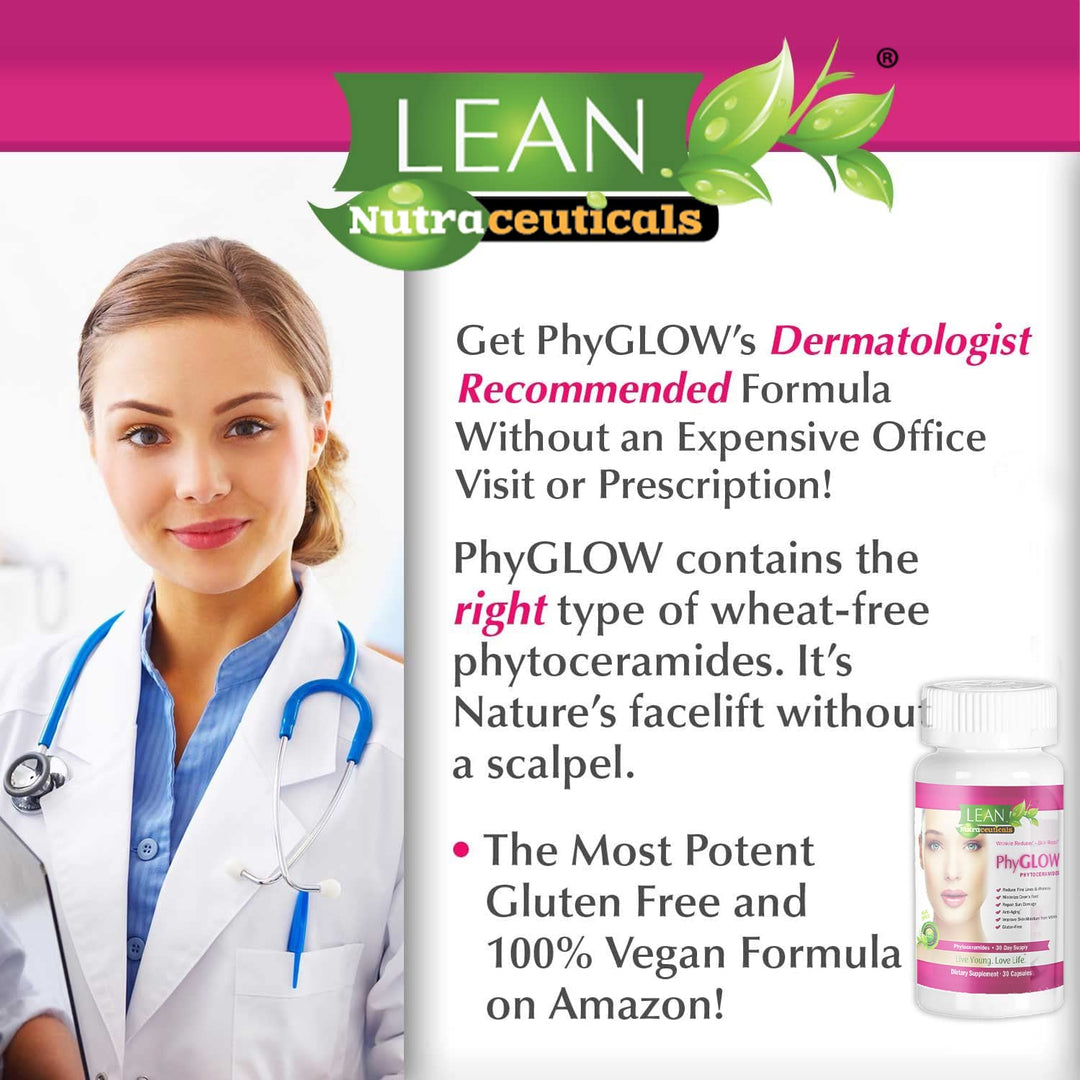 LEAN Nutraceuticals PhyGLOW Phytoceramides Capsules, 350 mg