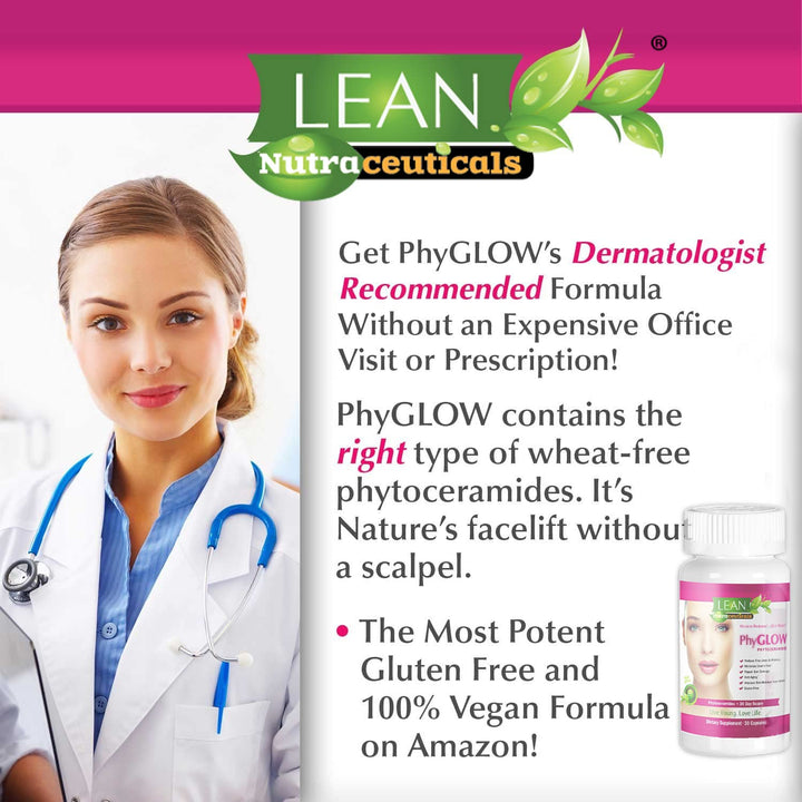 LEAN Nutraceuticals PhyGLOW Phytoceramides Capsules, 350 mg