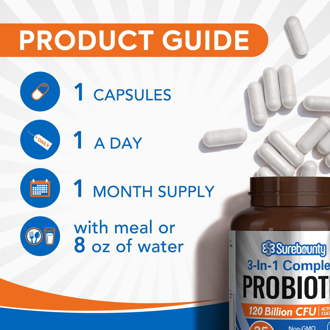 Surebounty Probiotics, 120 Billion CFU, 30 Count