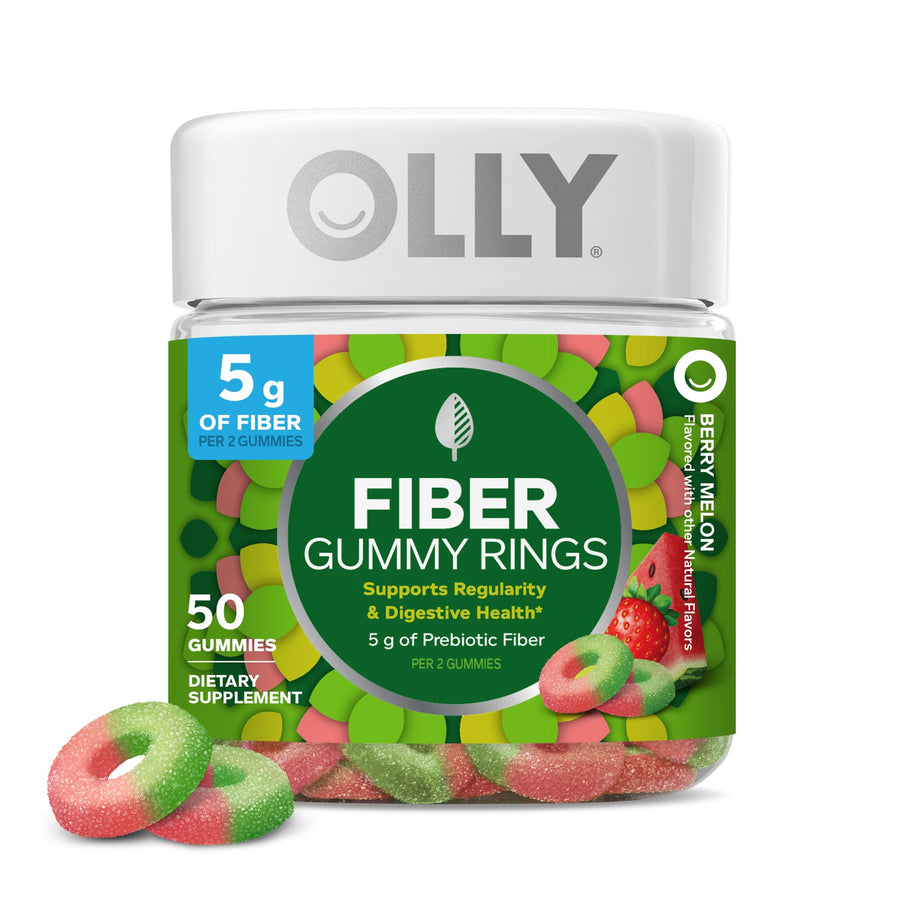 OLLY Fiber Gummy Rings, Berry Melon, 50 Count