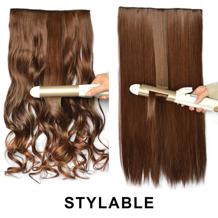 REECHO Curly Wave Clip-In Synthetic Hair Extensions, 25H613, 20 in, 4.5 oz, 1 Count