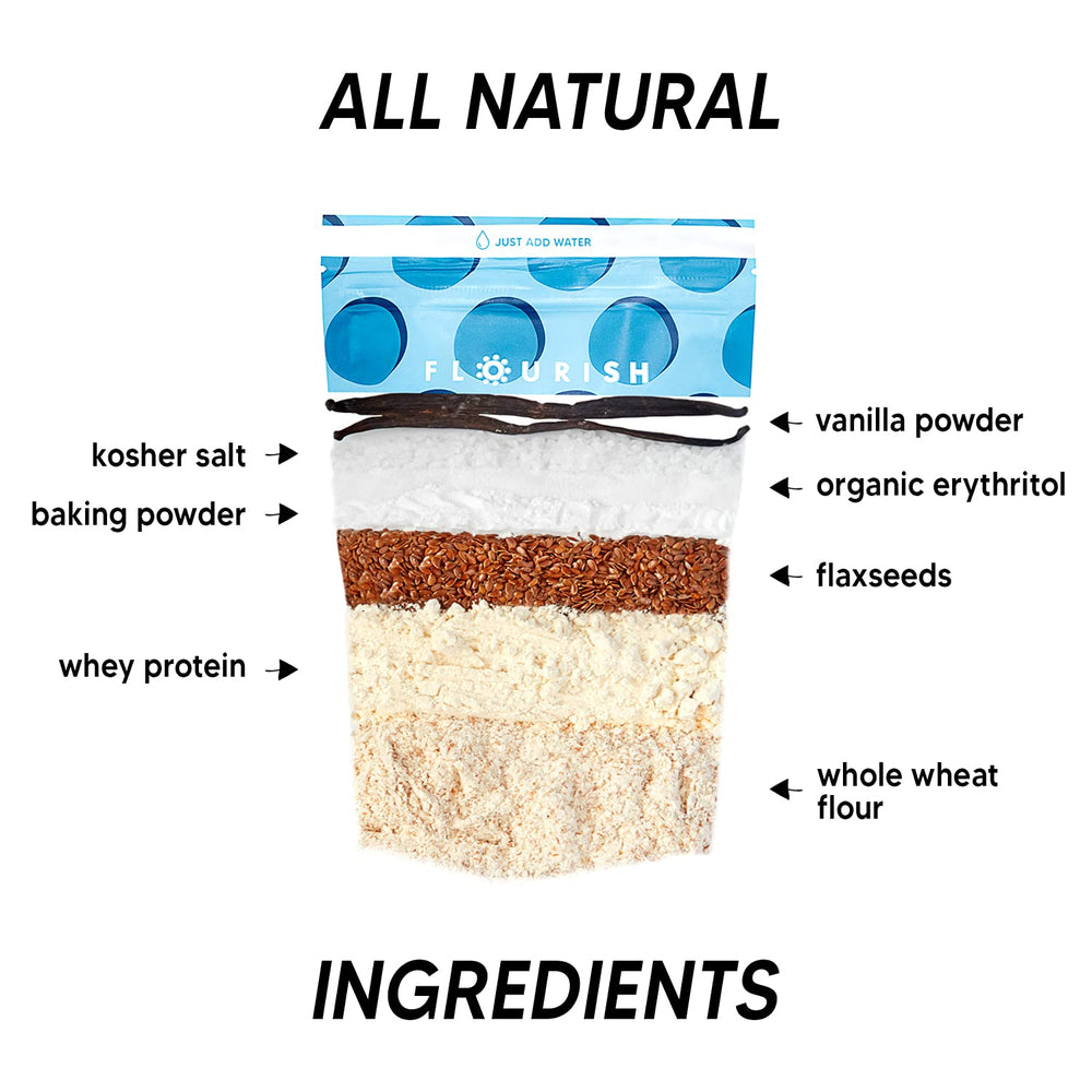 Flourish Protein Pancake & Waffle Mix, Vanilla, 16 oz