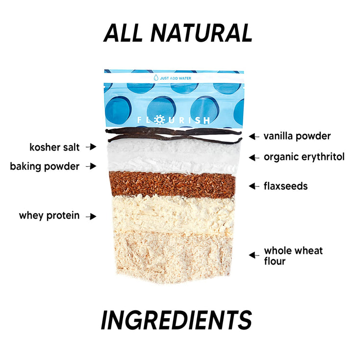 Flourish Protein Pancake & Waffle Mix, Vanilla, 16 oz
