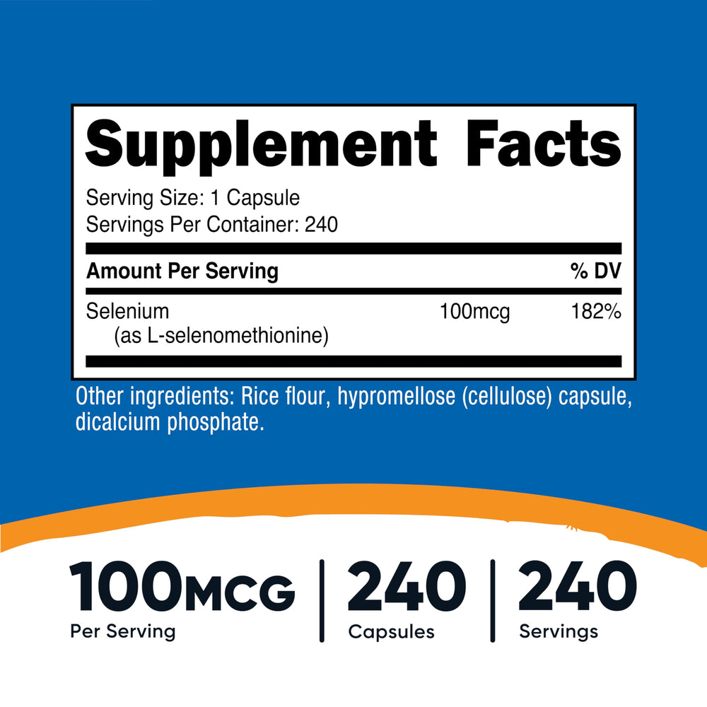 Nutricost Selenium 100 mcg, 240 Count