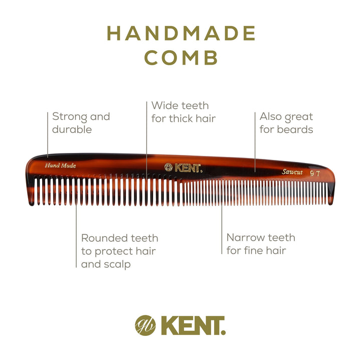 Kent 9T Handmade Dressing Table Comb, 190mm