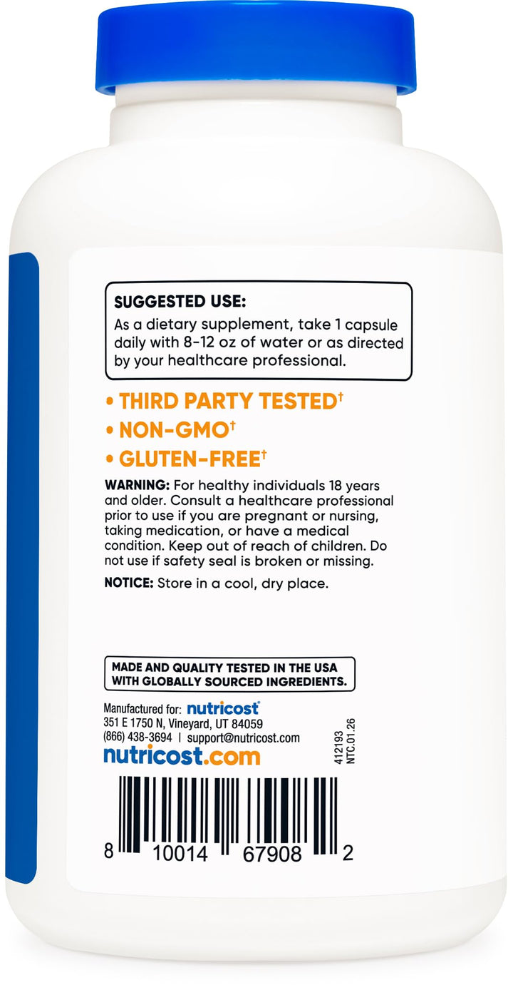 Nutricost Acetyl L-Carnitine, 500 mg, 180 Count