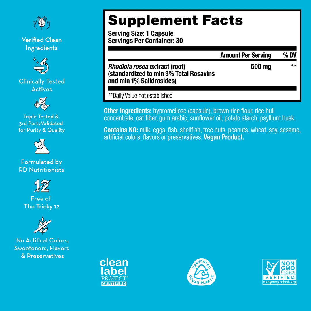 HUM Big Chill Rhodiola Rosea 500 mg, 30 Count