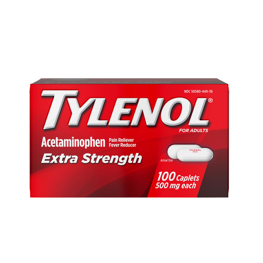 Tylenol Extra Strength Pain Reliever and Fever Reducer Caplets, 500 mg, 100 Count