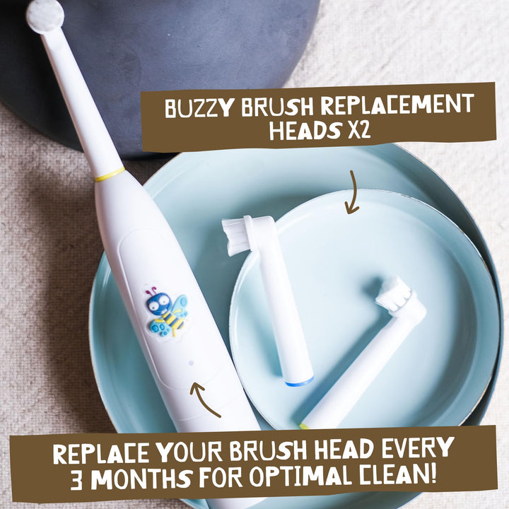 JACK N' JILL Buzzy Brush Replacement Heads, 2 Count, Pack of 2