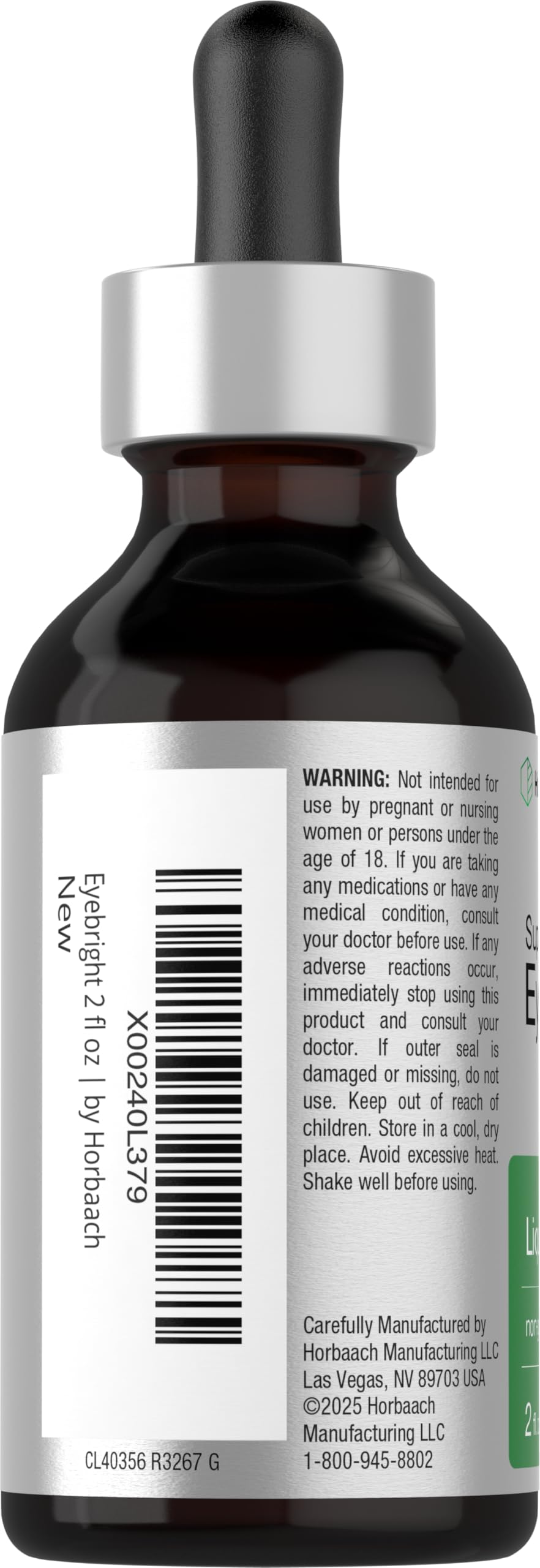 Horbäach Eyebright Herb Supplement, Alcohol Free, 2 fl oz