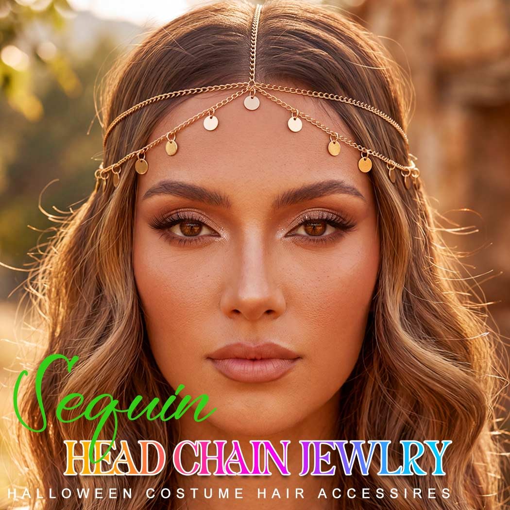Aukmla Sequin Head Chain Gold