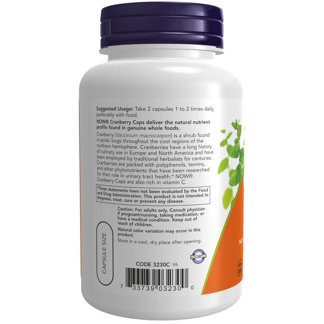 NOW Cranberry Caps With Vitamin C, 100 Count