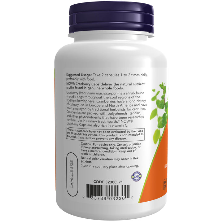 NOW Cranberry Caps With Vitamin C, 100 Count