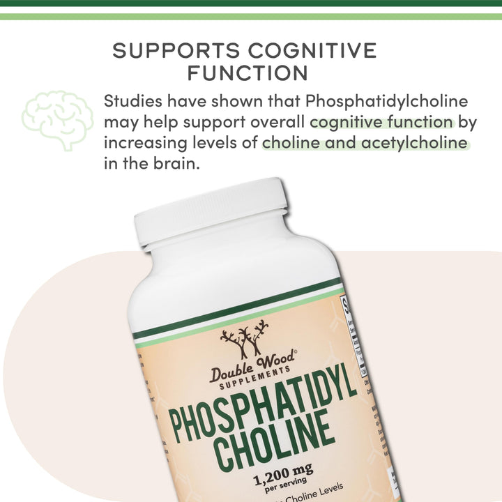 Double Wood Supplements Phosphatidylcholine, 1200 mg, 210 Count