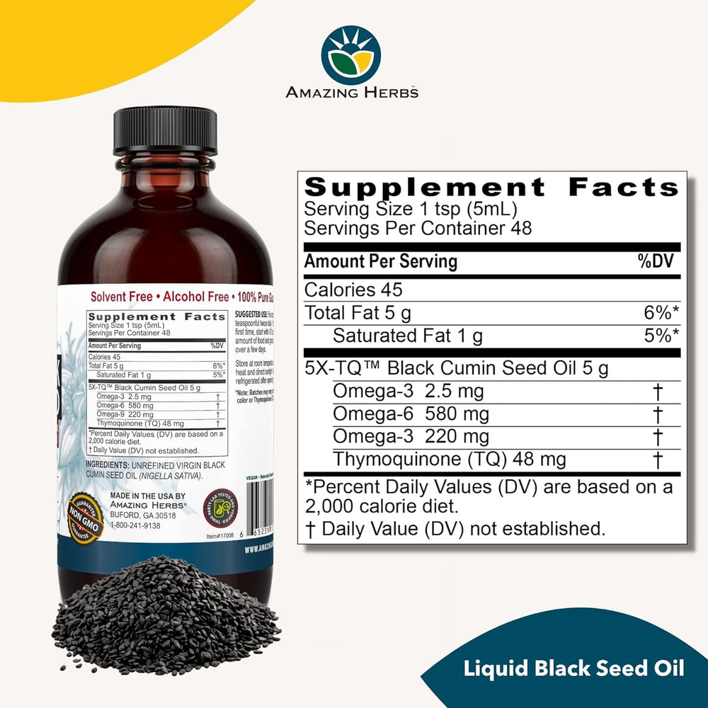 Amazing Herbs Premium Black Seed Oil, 8 fl oz
