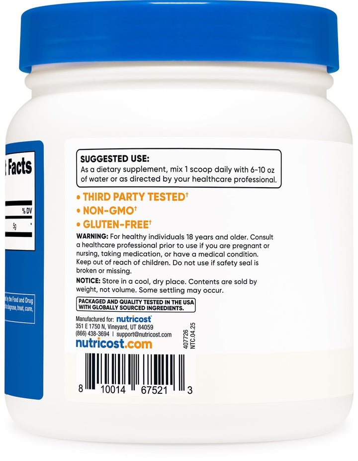 Nutricost L-Glutamine Powder, Unflavored, 500 g