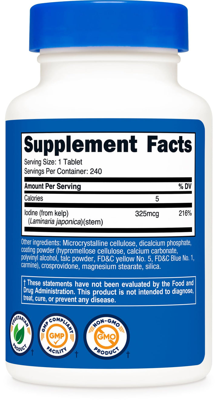 Nutricost Kelp Tablets, 325mcg, 240 Count