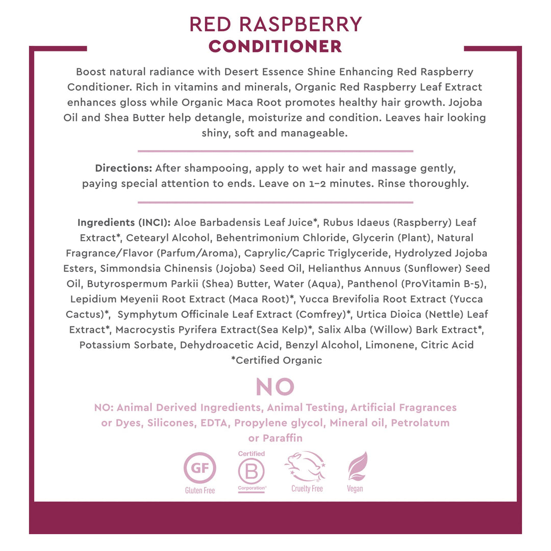 Desert Essence Red Raspberry Shine Enhancing Conditioner, 8 fl oz