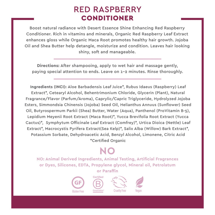Desert Essence Red Raspberry Shine Enhancing Conditioner, 8 fl oz