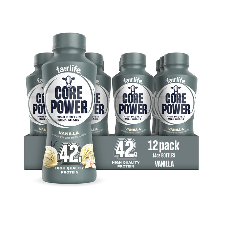 Core Power Elite High Protein Milk Shake, Vanilla, 14 fl oz, Pack of 12