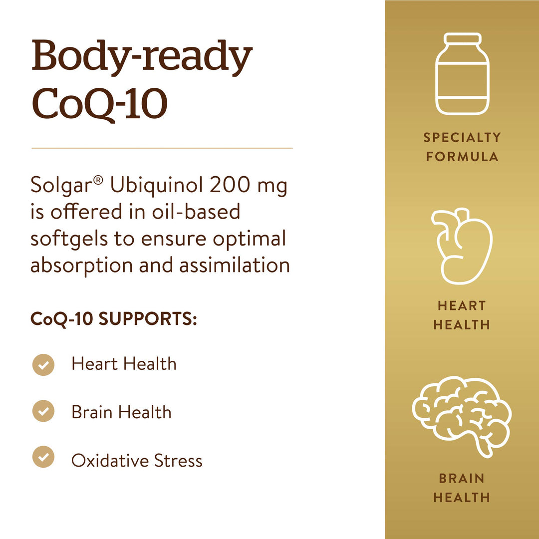 Solgar Ubiquinol 100 mg Softgels, 50 Count