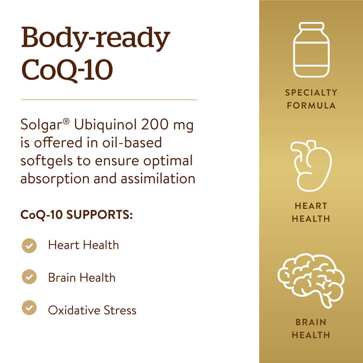 Solgar Ubiquinol 100 mg Softgels, 50 Count
