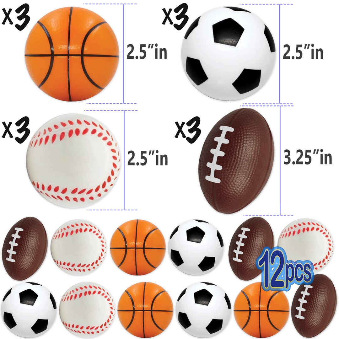 AnapoliZ Mini Sports Balls Toy, 12 Count