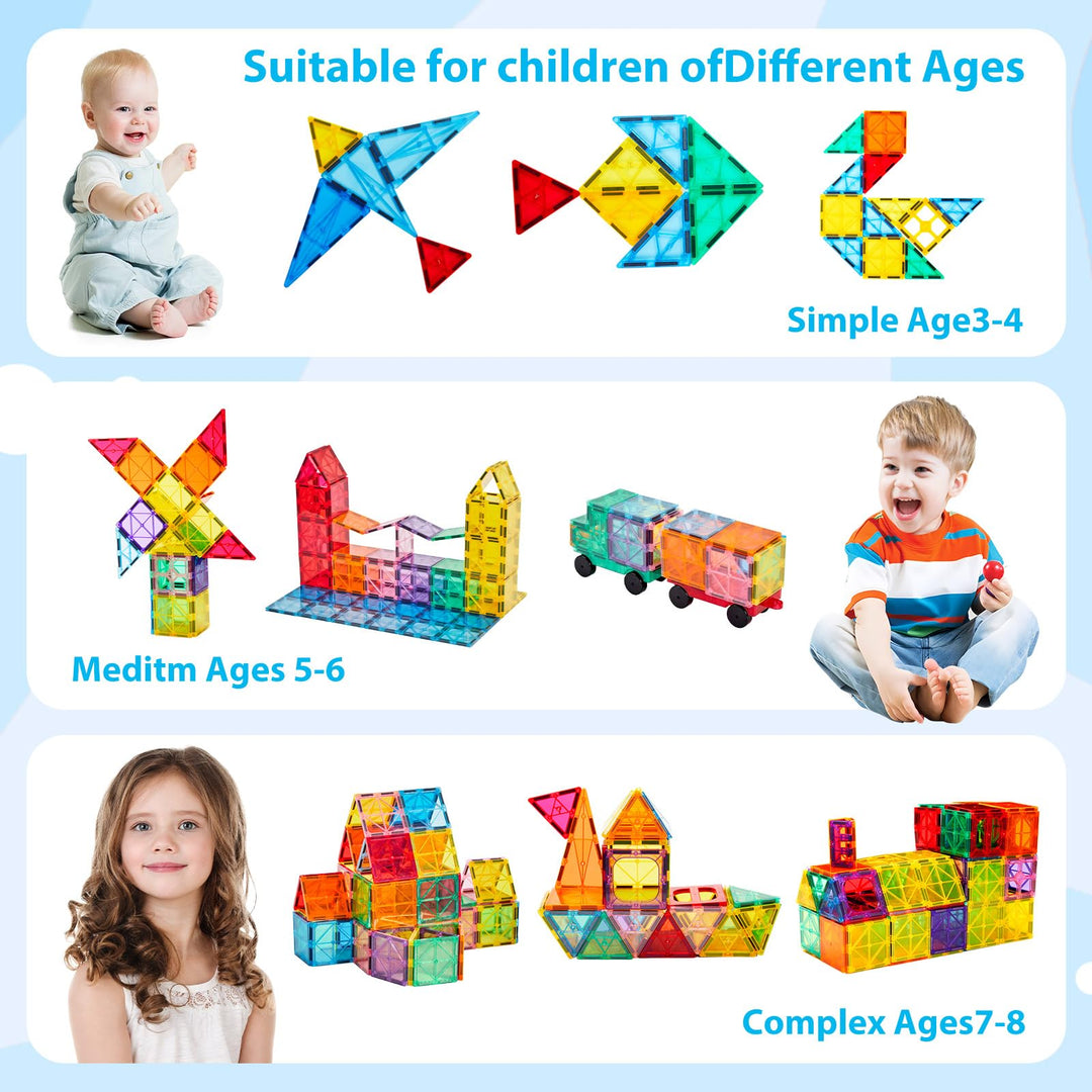 Anbalulu Magnetic Building Tiles, 134 Count