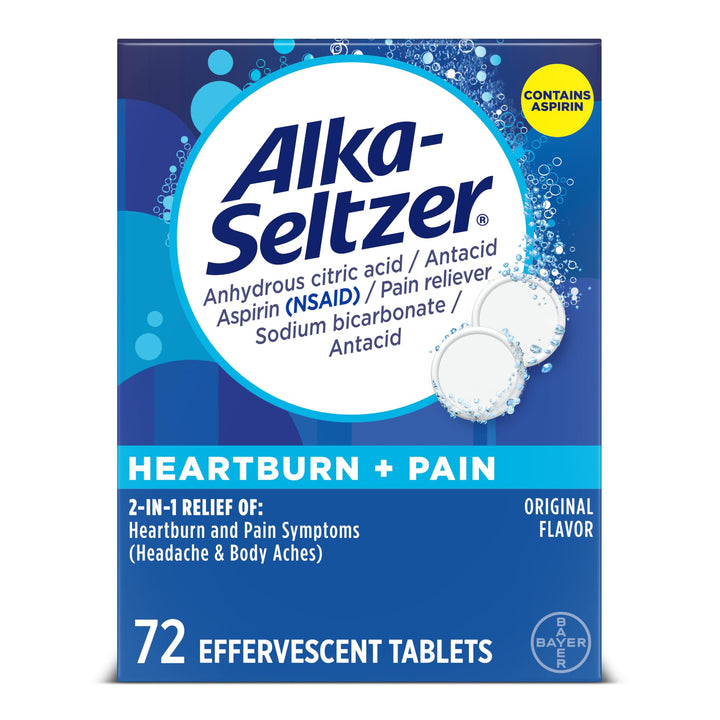 Alka-Seltzer Effervescent Tablets, Original, 72 Count