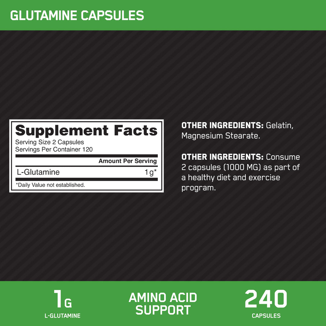 Optimum Nutrition L-Glutamine Capsules, 240 Count