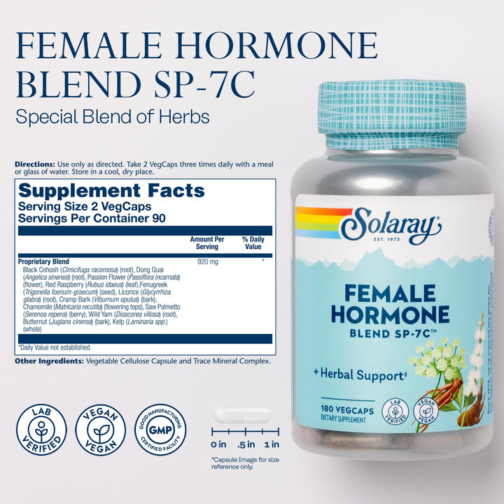 SOLARAY Female Hormone Blend SP-7C Capsules, 180 Count