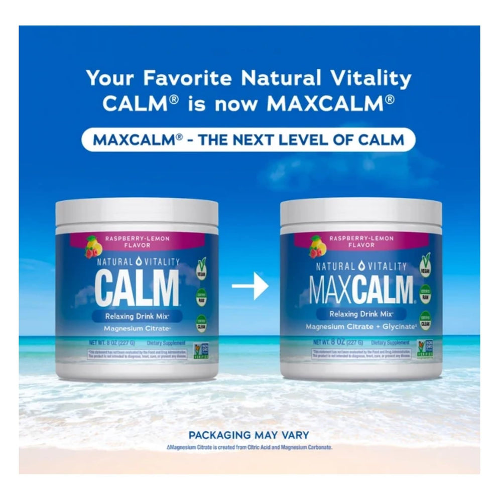 Natural Vitality Calm Anti-Stress Dietary Supplement Powder, Raspberry Lemon, 8 oz