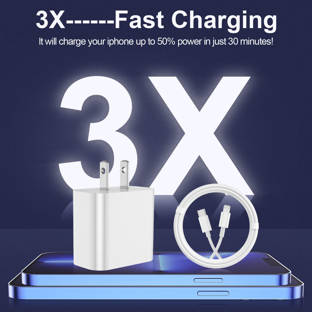 FEEL2NICE iPhone Charger, 2 Pack, 6 ft and 10 ft