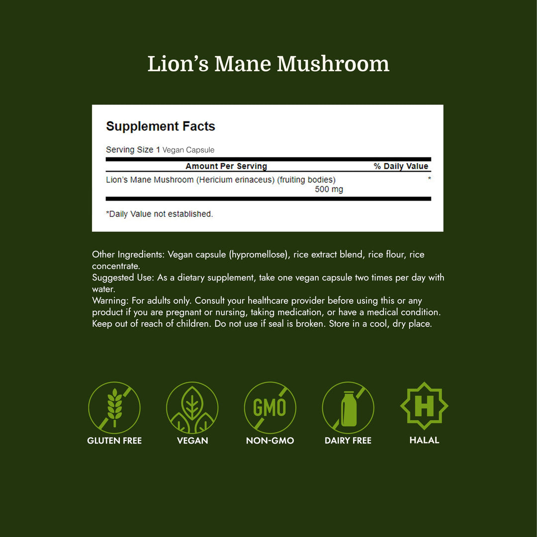 Swanson Full Spectrum Lion's Mane Mushroom, 60 Count