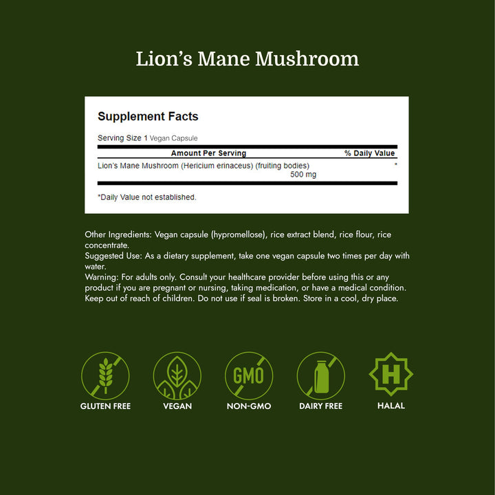 Swanson Full Spectrum Lion's Mane Mushroom, 60 Count