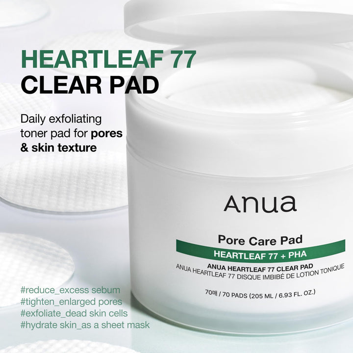 ANUA Heartleaf 77 Clear Pad, 70 Count
