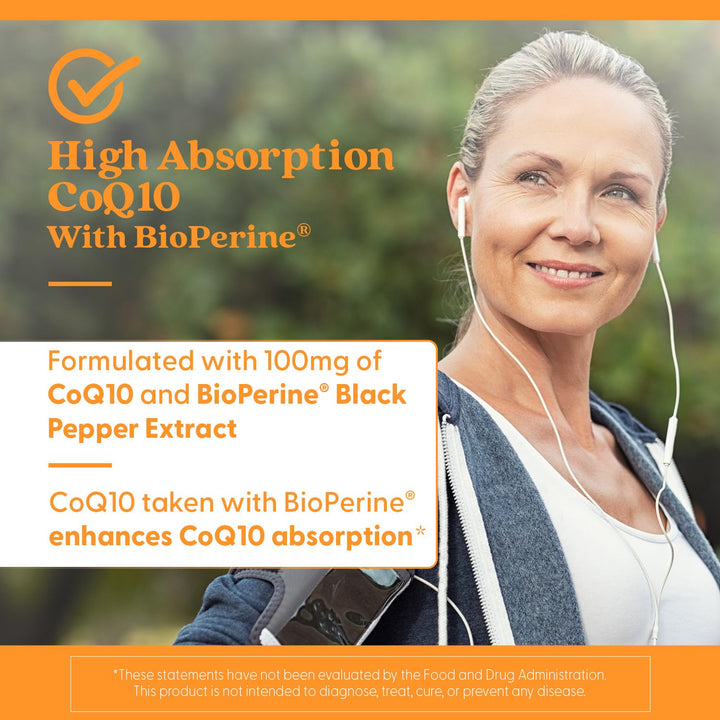 Doctor's Best High Absorption CoQ10 with BioPerine, 100 mg, 60 Count