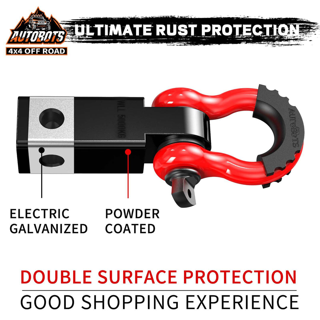 AUTOBOTS Tow Hitch Receiver, Red & Black, 2 in