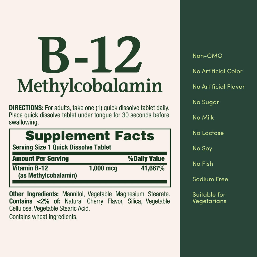 Nature's Bounty Vitamin B12, 60 Count
