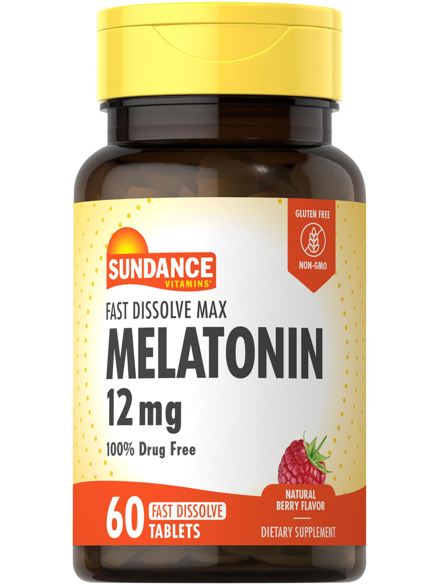 Sundance Melatonin, Natural Berry, 12 mg, 60 Count