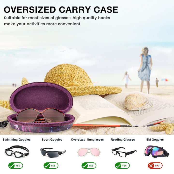 molshine Oversized Sunglasses Case, Purple, L