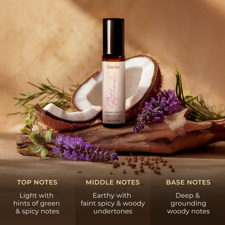 Gya Labs Patchouli Essential Oil Roll On, 10 ml