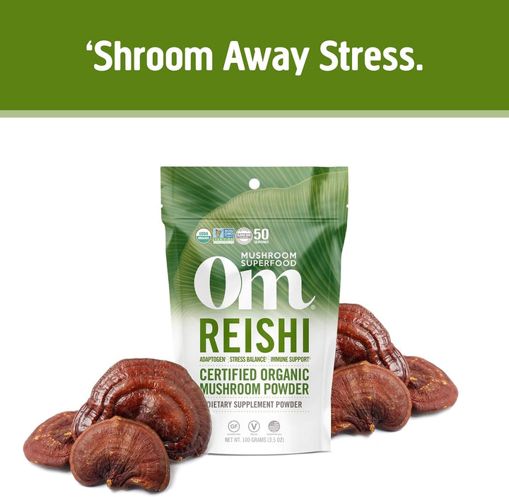OM Mushroom Superfood Reishi Organic Mushroom Powder, 3.5 oz