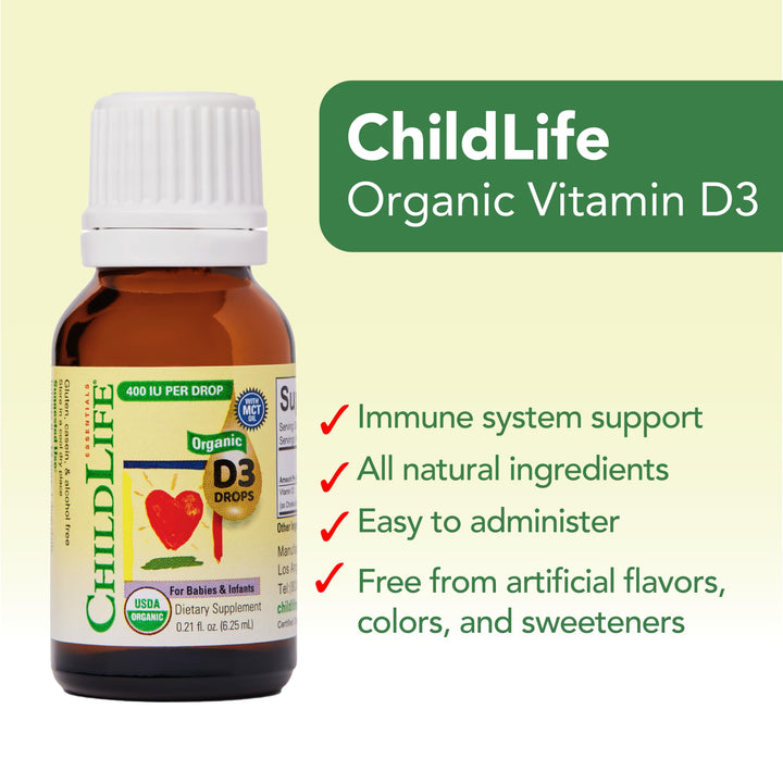 ChildLife Essentials Organic Infant Vitamin D3 Drops, 0.21 fl oz