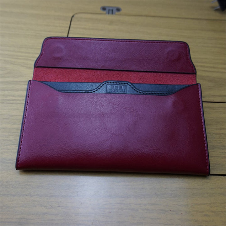 NIGEDU Women Long Wallet, Wine Red