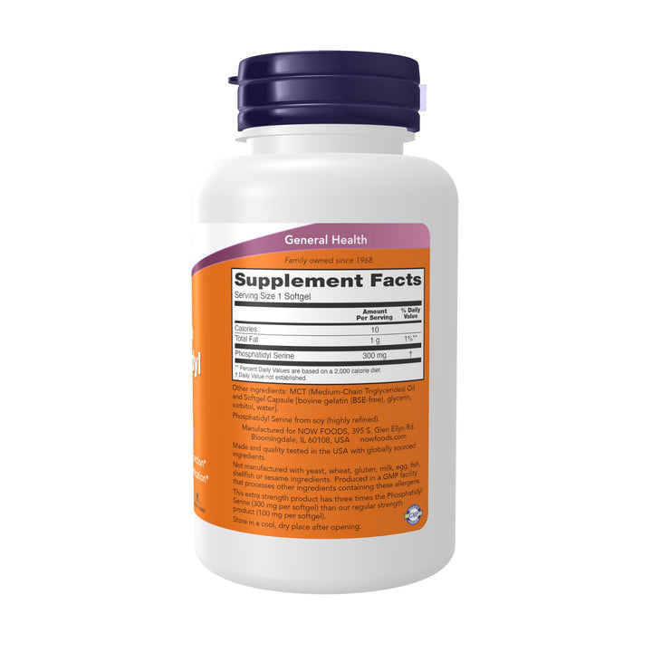 NOW Phosphatidyl Serine 300 mg, Extra Strength, 50 Count