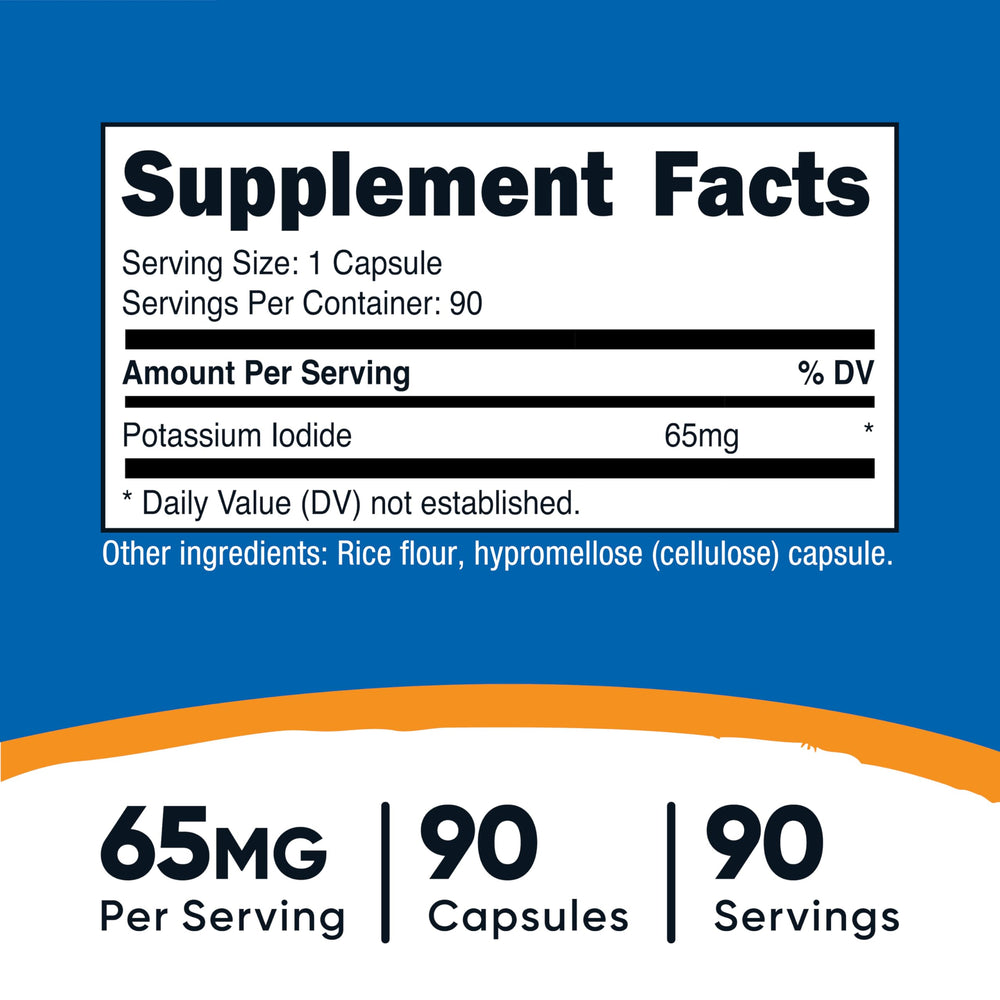 Nutricost Potassium Iodide, 90 Count, 65mg