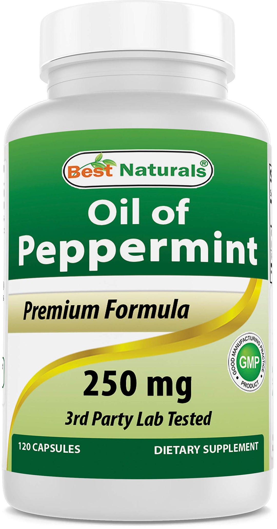 Best Naturals Peppermint Oil Dietary Supplement, 250 mg, 120 Count