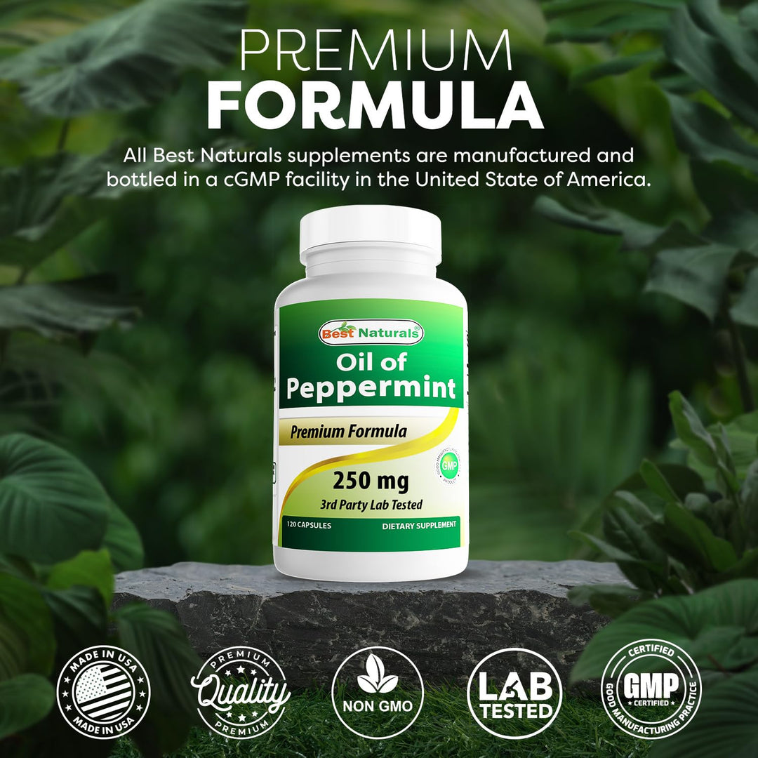 Best Naturals Peppermint Oil Dietary Supplement, 250 mg, 120 Count